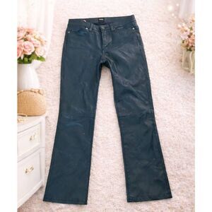 Notify 100% leather flare flares pants black boot cut size 30